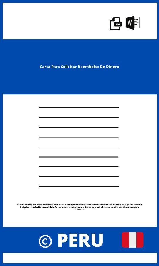 ▷ Modelo de carta para solicitar reembolso de dinero Peru 2023