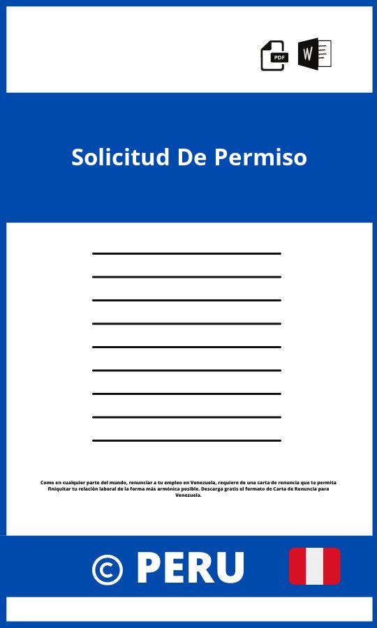 ▷ Modelo de solicitud de permiso Peru 2023