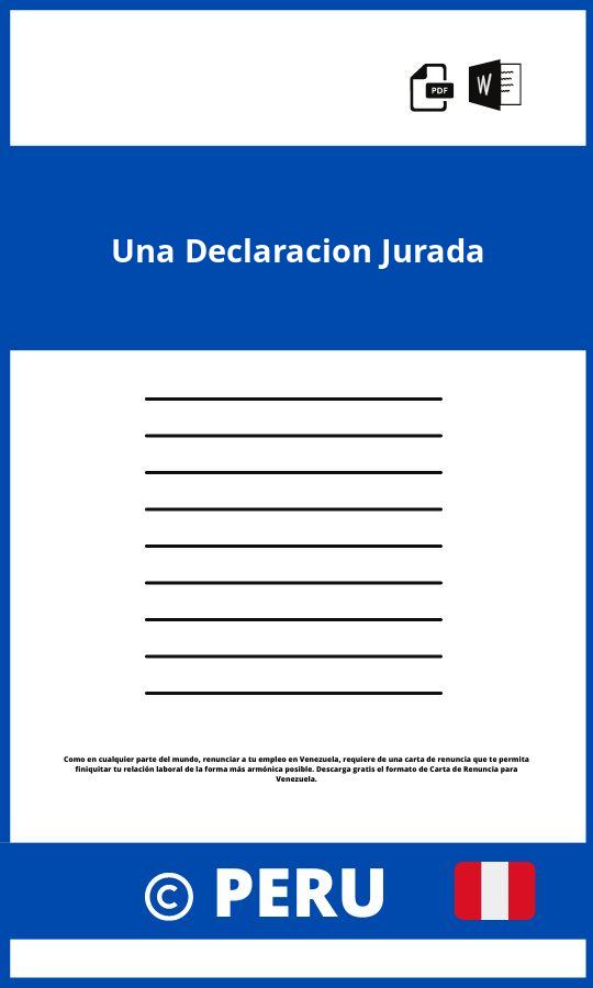 ▷ Modelo de una declaracion jurada Peru 2023
